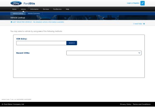 
                            6. Vehicle Lookup - Ford ETIS