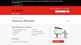 
                            2. Veiledning i HR-portalen - For ansatte - Universitetet i Oslo