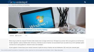 
                            8. Veilig online met Windows Live Family Safety | Pctipvandedag.nl