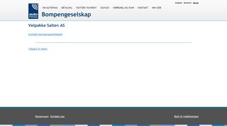 
                            2. Veipakke Salten AS - Bompengeselskap - AutoPASS