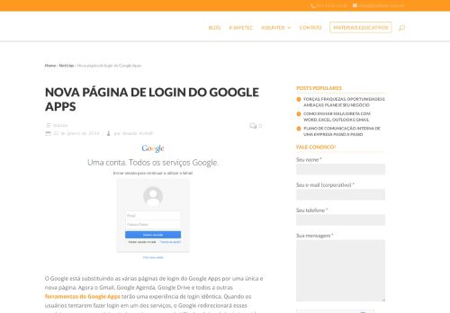 
                            7. Veja agora como ficou a nova página de login do Google Apps