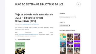 
                            7. Veja os e-books mais acessados de 2016 – Biblioteca Virtual ...