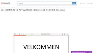 
                            9. VELKOMMEN TIL APPWRITER FOR GOOGLE CHROME OG ipad - PDF
