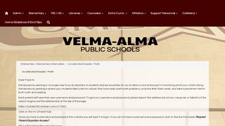 
                            12. Velma-Alma Schools - Accelerated Reader / Math