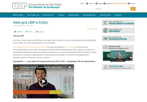 
                            6. Vem pra USP e CUCo – Pró-Reitoria de Graduação - prg@usp