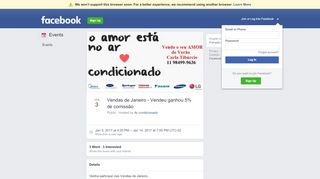 
                            7. Vendas de Janeiro - Vendeu ganhou 5% de comissão - Facebook