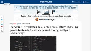 
                            12. Venden 617 millones de cuentas en la Internet oscura procedentes de ...