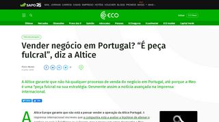 
                            13. Vender negócio em Portugal? “É peça fulcral”, diz a Altice – ECO