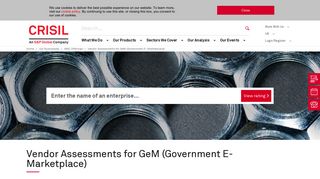 
                            13. Vendor Assessments for GeM (Government E- Marketplace) - Crisil