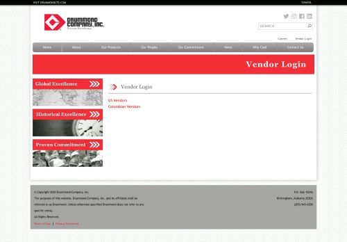 
                            12. Vendor Login | Drummond Company, Inc.