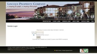 
                            4. Vendor Login - Lincoln Property Company