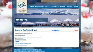 
                            10. Vendor Login - The Taste Of Vail - Food and Wine Festival in Vail, CO ...