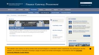 
                            3. Vendor Management | Columbia University Finance Gateway