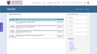 
                            7. Vendor - Official Portal University Malaya Medical Centre