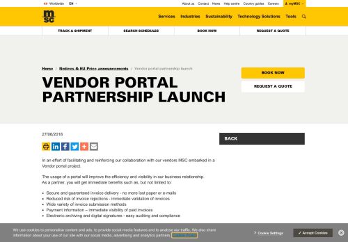 
                            11. Vendor portal partnership launch | MSC