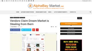 
                            12. Vendors Claim Dream Market is Stealing from them | AlphaBay Market