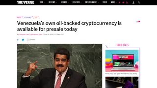 
                            10. Venezuela's own oil-backed cryptocurrency is available for ...