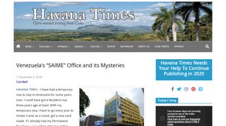 
                            7. Venezuela's “SAIME” Office and its Mysteries – Havana Times