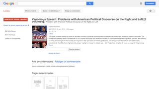 
                            7. Venomous Speech: Problems with American Political Discourse on the ... - Résultats Google Recherche de Livres