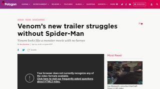 
                            2. Venom's new trailer struggles without Spider-Man - Polygon
