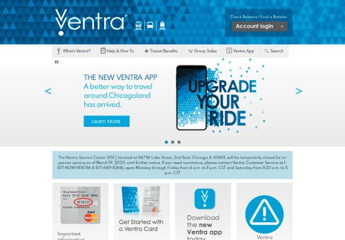 
                            2. Ventra: Home Page