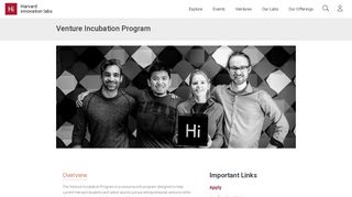 
                            8. Venture Incubation Program - Harvard innovation labs