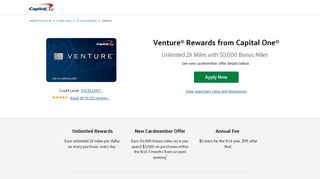 
                            3. Venture Miles Rewards Credit Card | Capital One