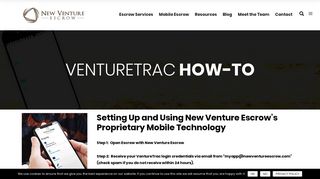 
                            7. VentureTrac Mobile App | How-To | New Venture Escrow