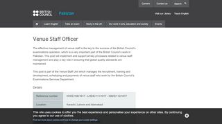 
                            7. Venue Staff Officer | British Council