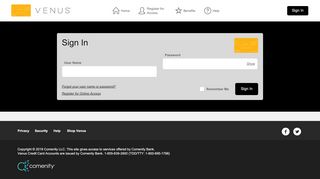 
                            1. Venus Credit Card - Sign In - Comenity