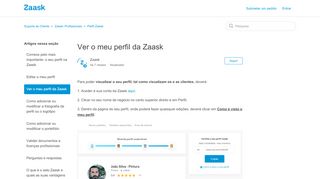 
                            4. Ver o meu perfil da Zaask – Suporte ao Cliente - Zaask: Profissionais