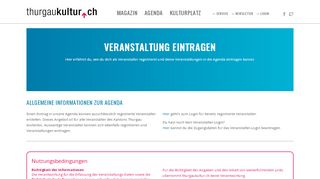 
                            11. Veranstaltung eintragen - thurgaukultur.ch | Agenda und Magazin für ...