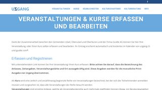 
                            10. Veranstaltungen & Kurse erfassen und bearbeiten | UZGANG