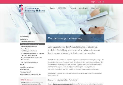 
                            11. Veranstaltungsanerkennung | Ärztekammer Schleswig-Holstein