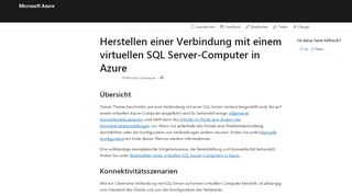 
                            2. Verbinden mit virtuellen SQL Server-Computern - Microsoft Docs