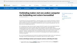 
                            2. Verbinding maken met een andere computer via ... - Microsoft Support