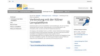 
                            11. Verbindung mit der Kölner Lernplattform — ecampus-services