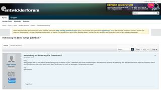 
                            12. Verbindung mit Strato mySQL Datenbank? - Entwickler-Forum