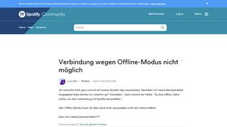 
                            8. Verbindung wegen Offline-Modus nicht möglich - The Spotify Community