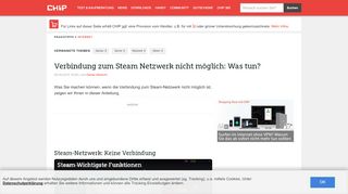
                            6. Verbindung zum Steam Netzwerk nicht möglich: Was tun? - CHIP