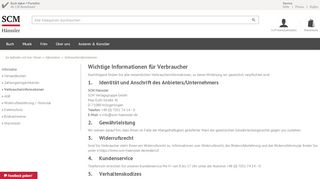 
                            6. Verbraucherinformationen - SCM Hänssler