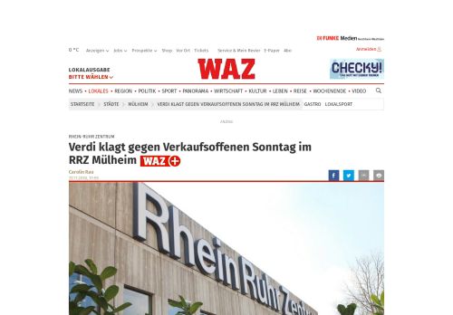 
                            5. Verdi klagt gegen Verkaufsoffenen Sonntag im RRZ Mülheim | waz.de ...