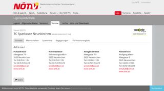 
                            11. Verein TC Sparkasse Neunkirchen - NÖTV