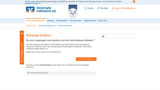 
                            2. Vereinigte Volksbank eG Adresse ändern