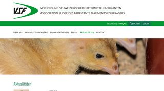 
                            12. Vereinigung Schweizerischer Futtermittelfabrikanten - Aktualitäten