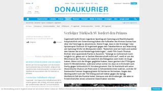 
                            13. Verfolger Türkisch SV fordert den Primus - Donaukurier