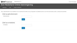 
                            6. Vergeten wachtwoord - Esri Nederland Online leeromgeving
