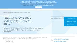 
                            7. Vergleich der Office 365- und Skype for Business-Pläne