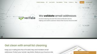 
                            8. Verifalia - Email address validation, email list cleaning, email list ...