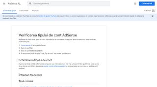 
                            7. Verificarea tipului de cont AdSense - AdSense Ajutor - Google Support